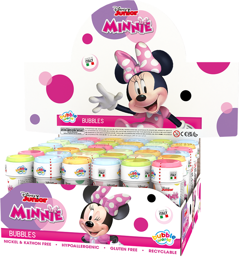 Minnie Mouse - Bolle di sapone Bubble World - Confezione da 36 pz