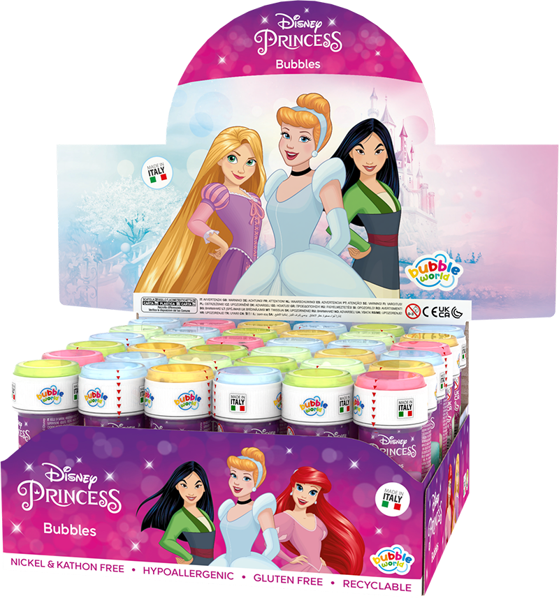 Principesse - Bolle di sapone Bubble World - Confezione da 36 pz