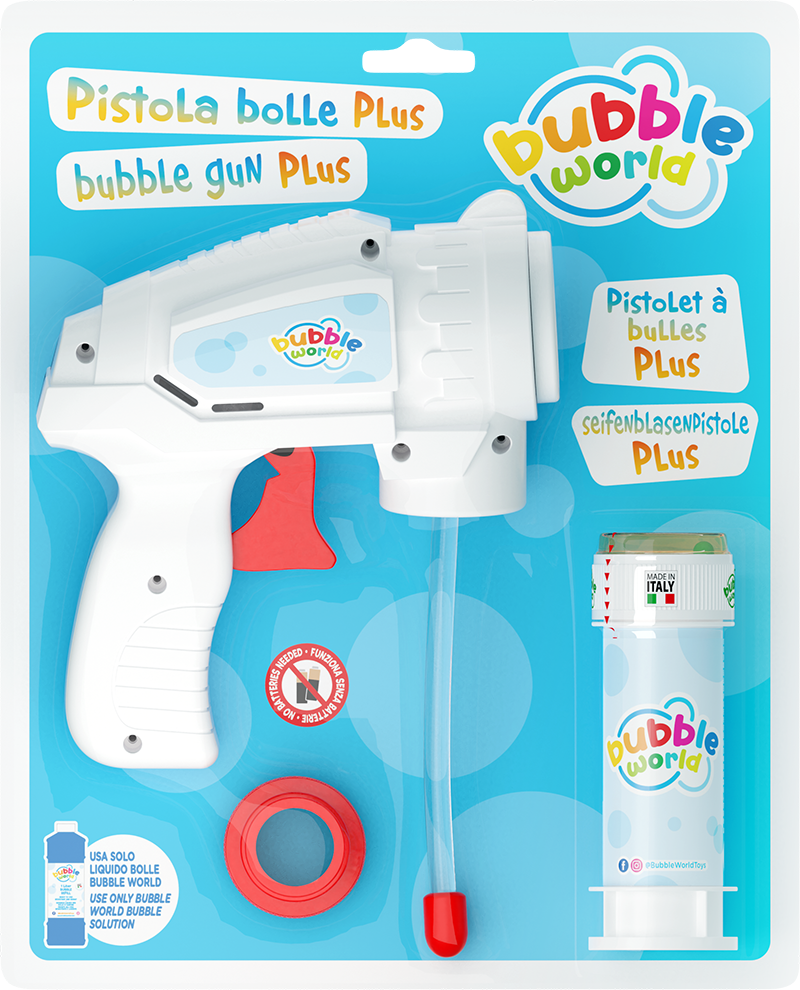 Classic - Pistola bolle Plus Bubble World in blister