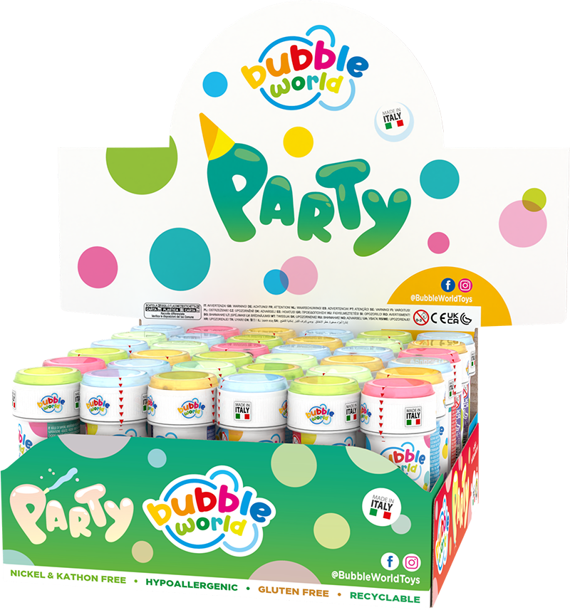 Party - Bolle di sapone Bubble World - Confezione da 36 pz