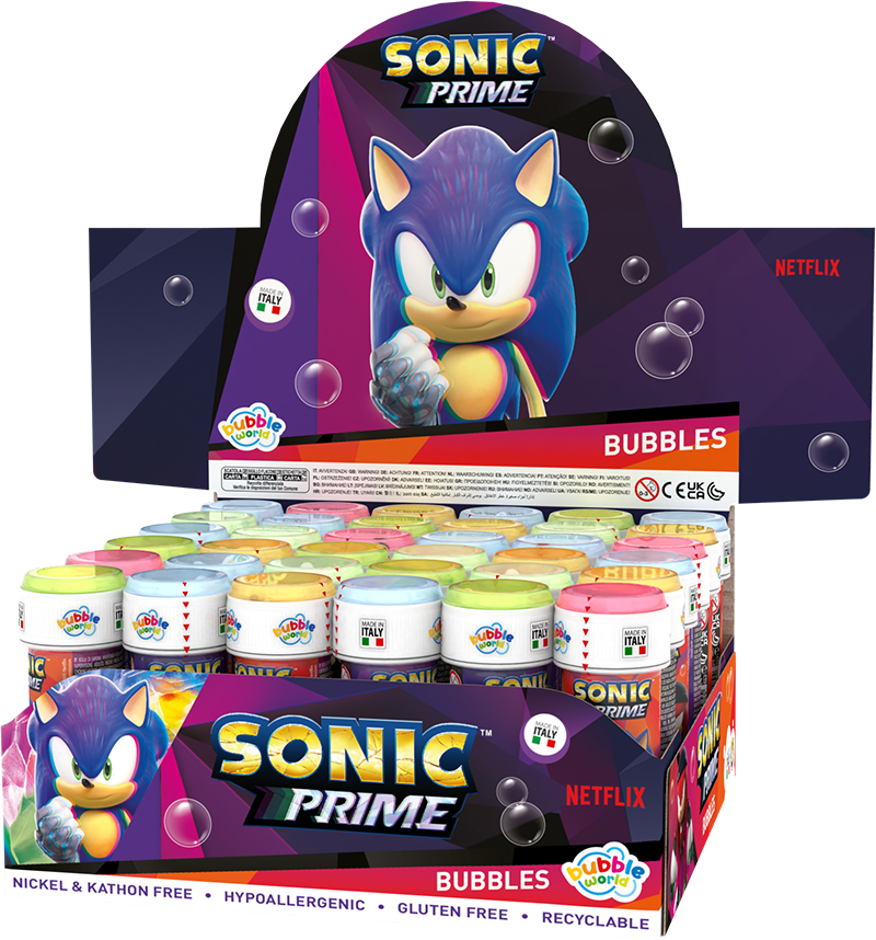 Sonic - Bolle di sapone Bubble World - Confezione da 36 pz