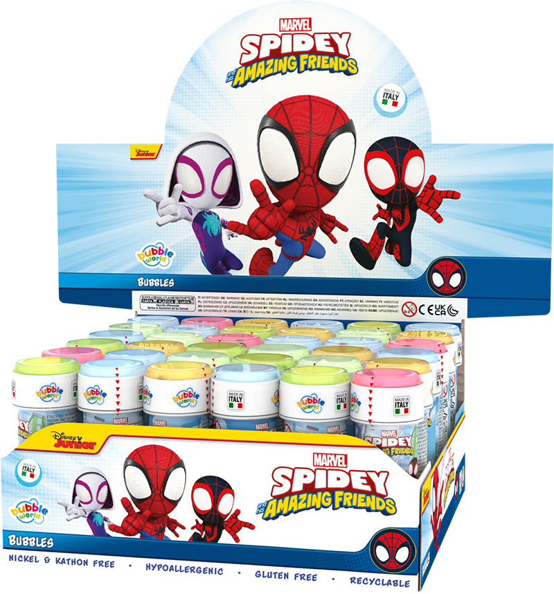 Spidey e Friends - Bolle di sapone Bubble World - Confezione da 36 pz