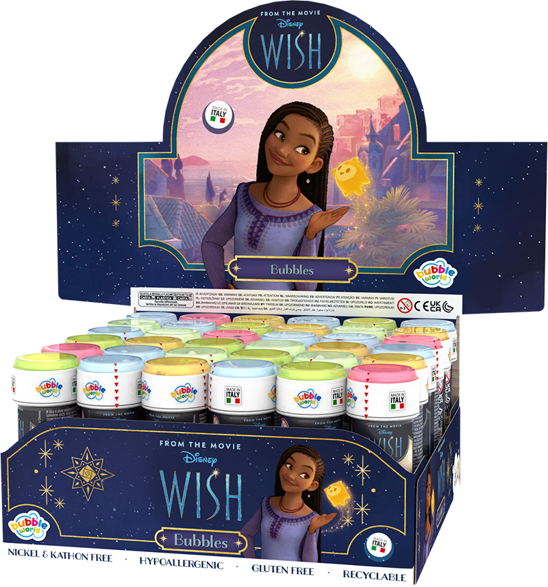 WISH- Bolle di sapone Bubble World - Confezione da 36 pz