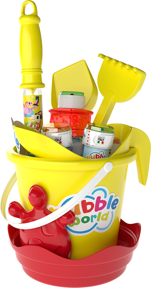 Bubble World - Kit secchiello e Bolle di Sapone Bubble World